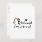 おもしろいたった今結婚しました結婚トースト 案内ポストカード (正面/裏面)