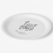 おもしろいたった今結婚しました車のカスタムウェディング ペーパープレート (アングル)