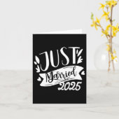 おもしろいたった今結婚しました2025かわいい花嫁と花婿マルリ カード (黄色い花)