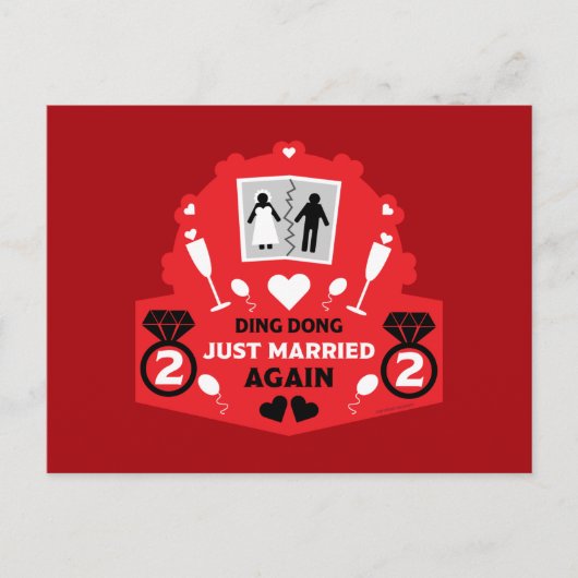 おもしろいたった今結婚しました ポストカード (正面)