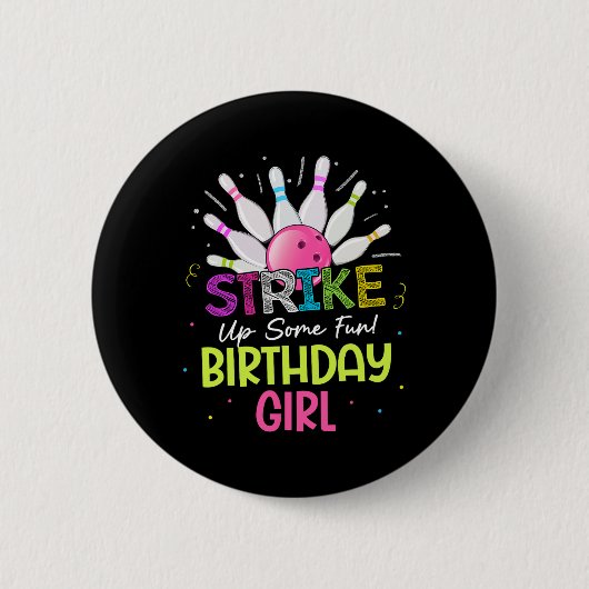 おもしろいだ!誕生日ガールボーリング誕生日 缶バッジ (正面)