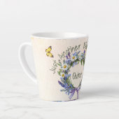 おもしろいちょうど別の開花日ワイルドフラワーカスタム カフェラテマグ (左アングル)