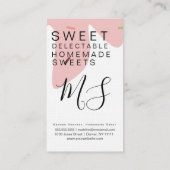 おもしろいつや消しドリップケーキベーカリーワッフルピンク 名刺 (裏面)