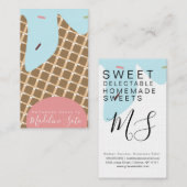 おもしろいつや消し滴下ケーキベーカリーワッフルパターン 名刺 (正面/裏面)