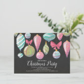 おもしろいつるのオーナメントクリスマスパーティの招待状 招待状 (スタンド正面)