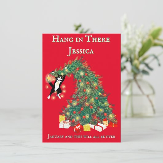 おもしろいつるクリスマスの木の猫 (スタンド正面)