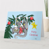 おもしろいつるクリスマス カード (正面)