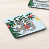 おもしろいつるクリスマス コースター (左側)