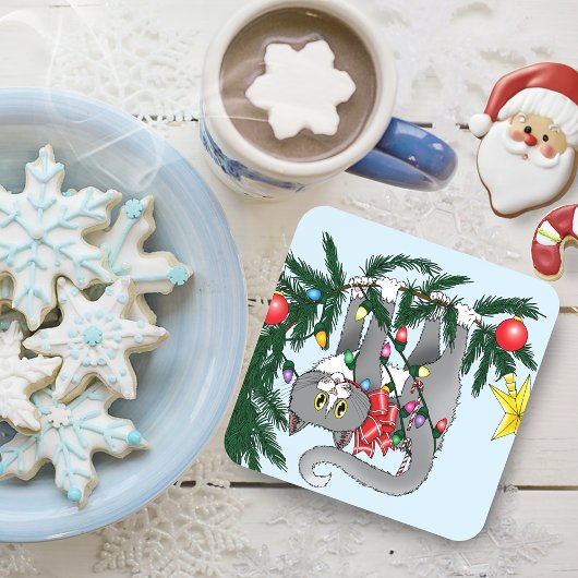 おもしろいつるクリスマス コースター
