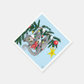 おもしろいつるクリスマス スタンダードカクテルナプキン (角)