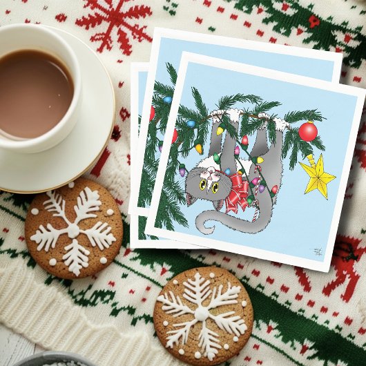 おもしろいつるクリスマス スタンダードカクテルナプキン