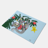 おもしろいつるクリスマス ドアマット (アングル)