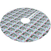 おもしろいつるクリスマス ブラッシュドポリエステルツリースカート (アングル)