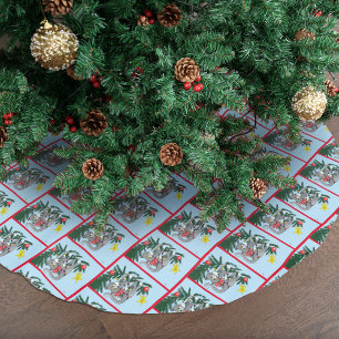 おもしろいつるクリスマス ブラッシュドポリエステルツリースカート