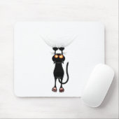 おもしろいつる猫 マウスパッド (マウス)