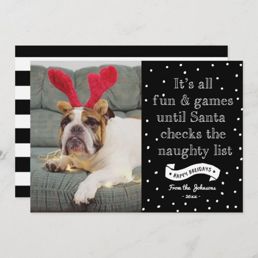 おもしろいでいけないリストの休日のフォトカードカード シーズンカード (正面/裏面)