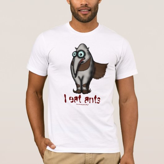 おもしろいでかわいいアリクイのカッコいいのTシャツのデザイン Tシャツ (正面)