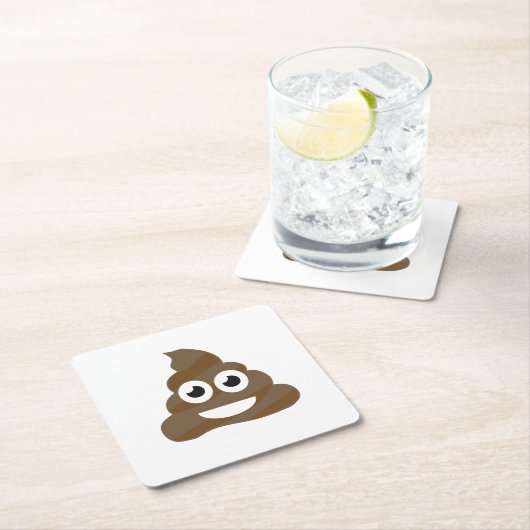 おもしろいでかわいいウンチEmoji スクエアペーパーコースター (インサイチュ)