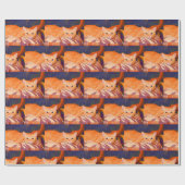 おもしろいでかわいいオレンジ虎猫猫 ラッピングペーパー (フラット)