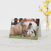 おもしろいでかわいいグレイハウンドの挨拶状 カード (黄色い花)