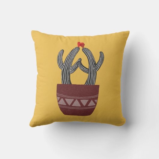 おもしろいでかわいいサボテン愛枕幸せなサボテンの枕 クッション (裏面)