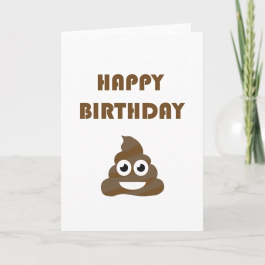 おもしろいでかわいいハッピーバースデーのパーティーのウンチEmoji カード (正面)