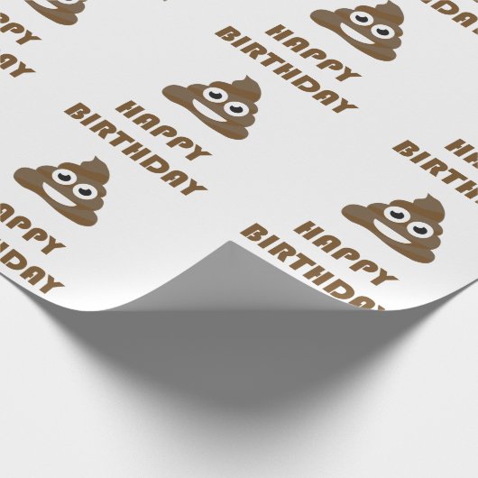 おもしろいでかわいいハッピーバースデーのパーティーのウンチEmoji ラッピングペーパー (角)