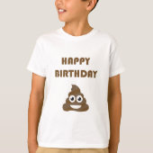 おもしろいでかわいいハッピーバースデーのパーティーのウンチEmoji Tシャツ (正面)
