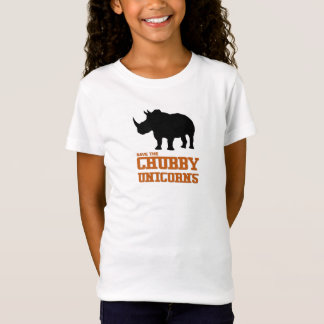 おもしろいでかわいい保存ぽっちゃりしたユニコーンのサイのオレンジ Tシャツ