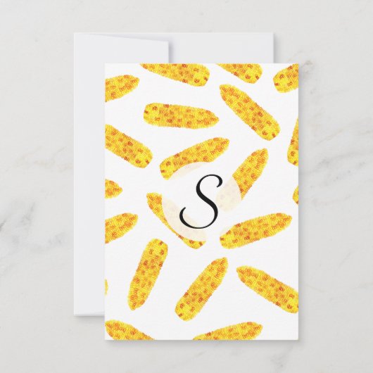 おもしろいでかわいい手描きの夏のトウモロコシ 招待状 (裏面)