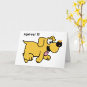 おもしろいでかわいい犬のバースデー・カード カード (黄色い花)