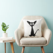 おもしろいでかわいい白黒猫の芸術 クッション (椅子)