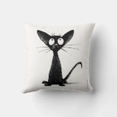 おもしろいでかわいい白黒猫の芸術 クッション (裏面)