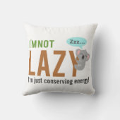 おもしろいでかわいい睡眠のコアラの不精ではない引用文 クッション (裏面)