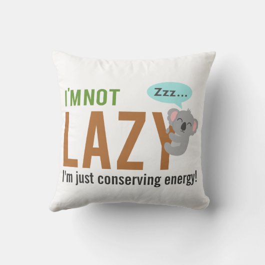 おもしろいでかわいい睡眠のコアラの不精ではない引用文 クッション (裏面)
