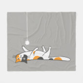 おもしろいでかわいい茶色のぶち猫|の子猫の猫好き フリースブランケット (正面(横))