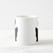 おもしろいでかわいい黒猫の漫画の芸術のマグのデザイン コーヒーマグカップ (中央)