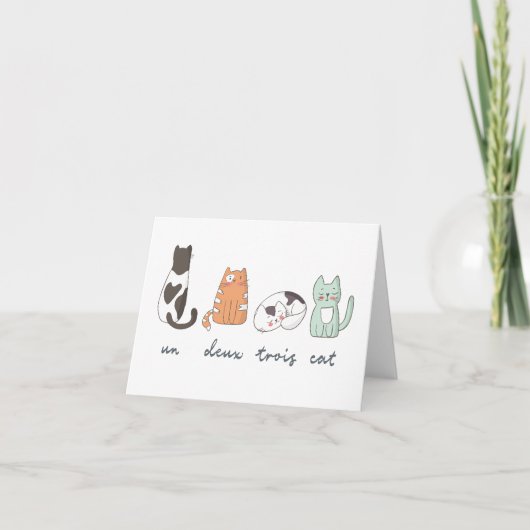 おもしろいでかわいくフランスのな猫カード サンキューカード (正面)