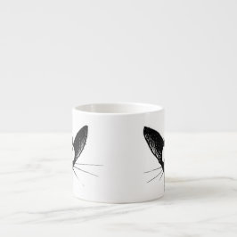 おもしろいでかわいく小さい黒猫の芸術 エスプレッソカップ