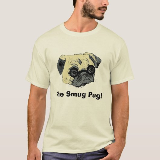 おもしろいできざなパグ犬のTシャツ Tシャツ (正面)