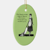 おもしろいできれいな家はカスタマイズ セラミックオーナメント (右)