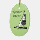 おもしろいできれいな家はカスタマイズ セラミックオーナメント (左)