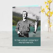 おもしろいですばらしいマスターのBaiterのカスタムな父の日 カード (黄色い花)