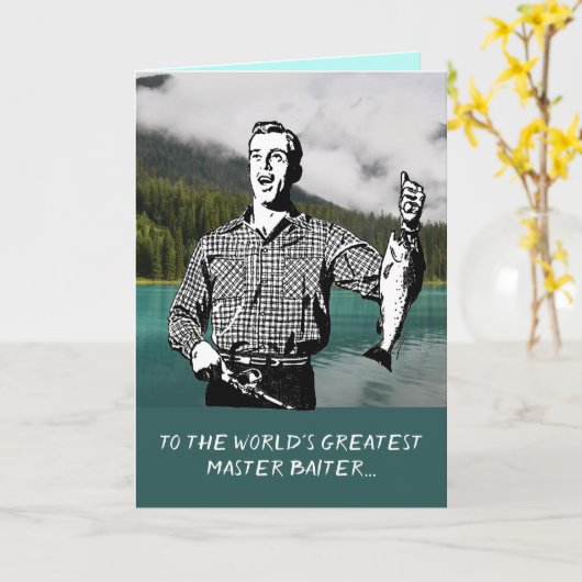 おもしろいですばらしいマスターのBaiterのカスタムな父の日 カード (黄色い花)