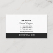 おもしろいでにこやかなフロスの歯科医の口頭心配 名刺 (裏面)