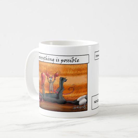 おもしろいでやる気を起こさせるなマグ コーヒーマグカップ (正面左)