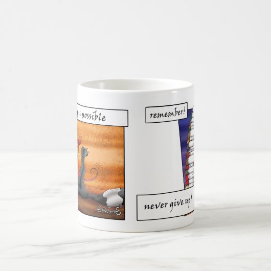 おもしろいでやる気を起こさせるなマグ コーヒーマグカップ (中央)