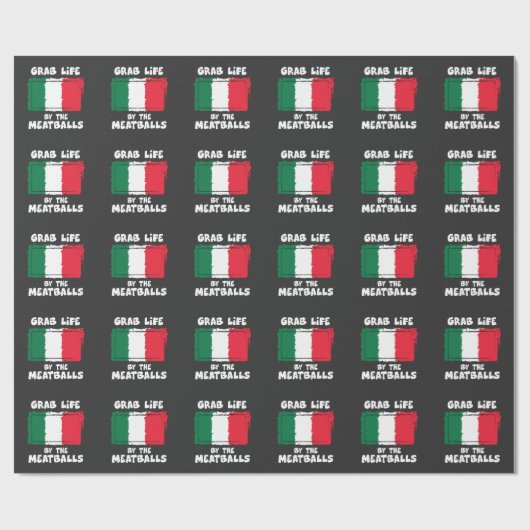 おもしろいでイタリアンなギフトのアイディアのミートボールイタリアFlag1 ラッピングペーパー (フラット)