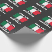 おもしろいでイタリアンなギフトのアイディアのミートボールイタリアFlag1 ラッピングペーパー (角)