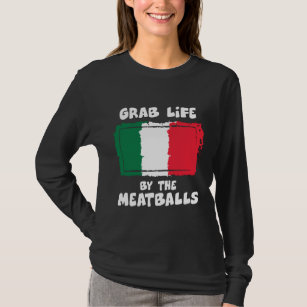 おもしろいでイタリアンなギフトのアイディアのミートボールイタリアFlag1 Tシャツ